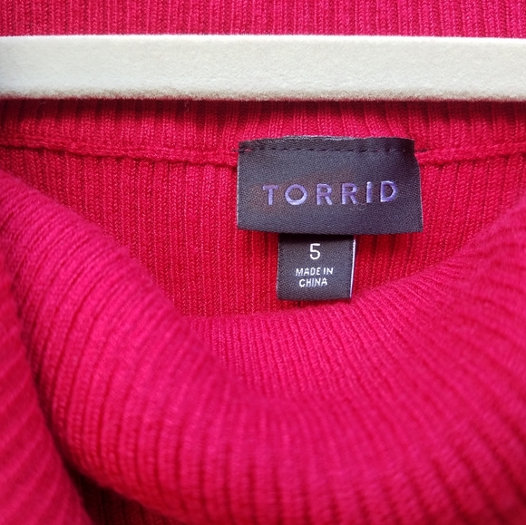 Torrid Knit Turtle Neck Red - Picture 3 of 5